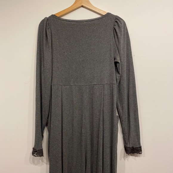 Free People Intimately On Point Dark Grey Cozy Knit Loungewear Jumpsuit Medium - Picture 6 of 8